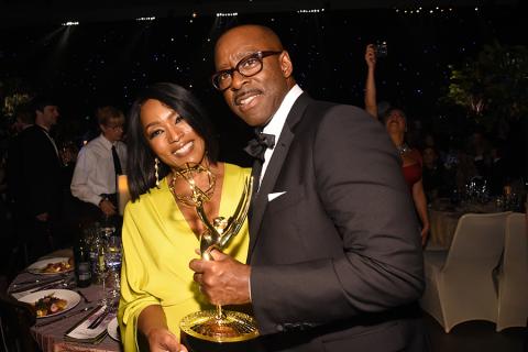 Angela Bassett and Courtney B. Vance at the 68th Emmys Governors Ball.