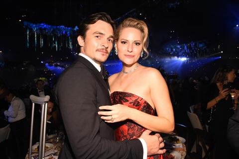 Rupert Friend and Aimee Mullins at the 68th Emmys Governors Ball.