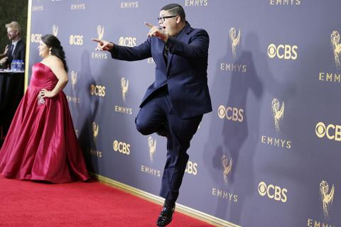 Rico Rodriguez on the red carpet at the 2017 Primetime Emmys. 