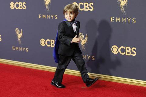 Jeremy Maguire on the red carpet at the 2017 Primetime Emmys.