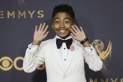 Miles Brown on the red carpet at the 2017 Primetime Emmys. 