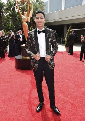Marcus Scribner on the red carpet at the 2017 Primetime Emmys. 