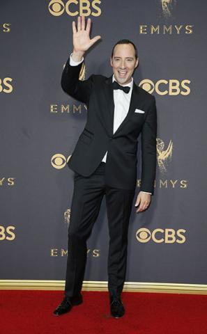Tony Hale on the red carpet at the 2017 Primetime Emmys.