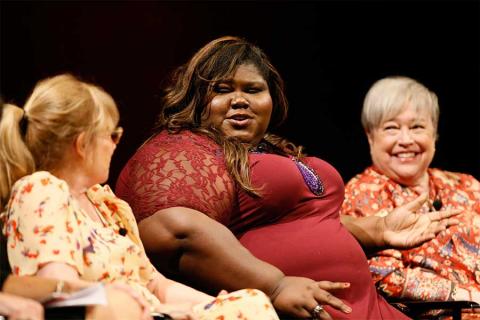 Jennifer Salt, Gabourey Sidibe and Kathy Bates onstage at An Evening with the Women of American Horror Story in Hollywood, California.