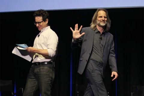 J.J. Abrams and cinematographer Jim Frohna onstage at Transparent: Anatomy of an Episode, March 17, 2016 in Los Angeles.