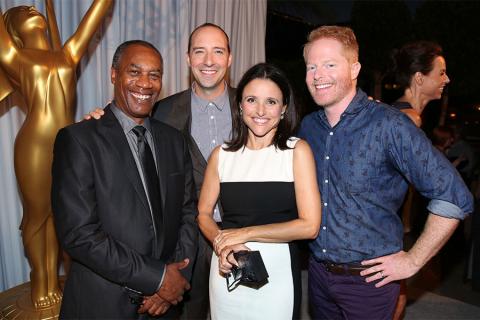 66th Primetime Emmy nominees Joe Morton, Tony Hale, Julia Louis-Dreyfus, and Jesse Tyler Ferguson at the Performers Peer Group nominee reception.