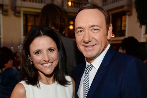 Julia Louis-Dreyfus and Kevin Spacey at the Performers Peer Group nominee reception.