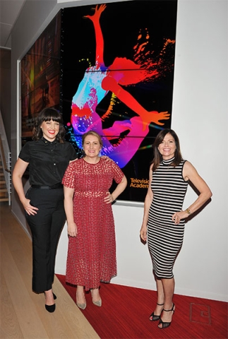 Television Academy governors Kathryn Burns, Mandy Moore, and Gail Mancuso at "Whose Dance Is It Anyway?" February 16, 2017, at the Saban Media Center in North Nollywood, California.