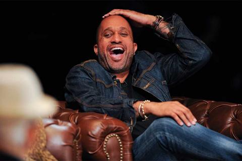 Kenya Barris onstage at An Evening with Norman Lear at the Montalban Theater in Hollywood.