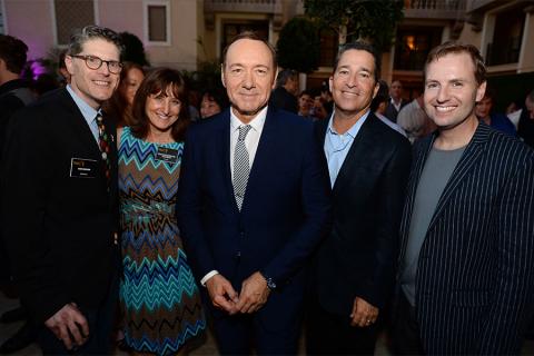 Bob Bergen, Susan Nessanbaum-Goldberg, Kevin Spacey, Bruce Rosenblum and Maury McIntyre at the Performers Peer Group nominee reception.