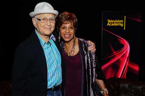 Norman Lear and Marla Gibbs backstage at An Evening with Norman Lear at the Montalban Theater in Hollywood.