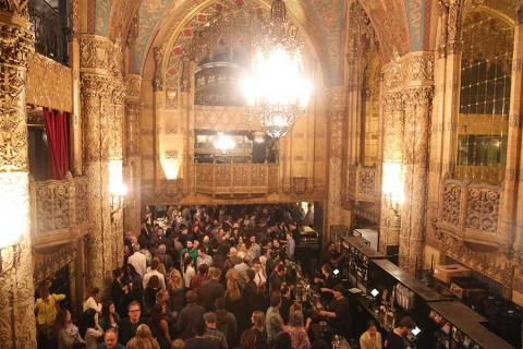 Panel attendees in the lobby of the Ace Theater at the reception following Transparent: Anatomy of an Episode, March 17, 2016 in Los Angeles.