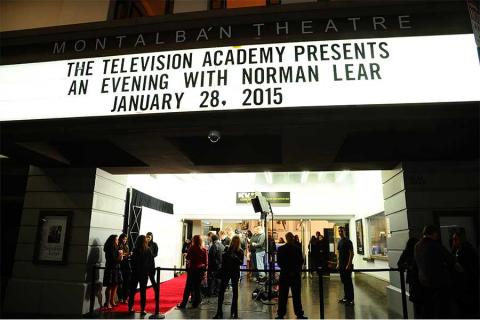 The scene outside the Montalban Theater at An Evening with Norman Lear at the Montalban Theater in Hollywood.