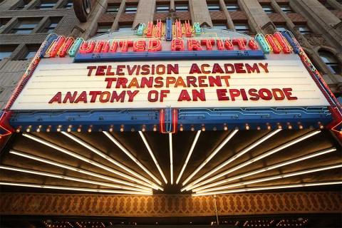 Event marquee at the Ace Theater at Transparent: Anatomy of an Episode, March 17, 2016 in Los Angeles.