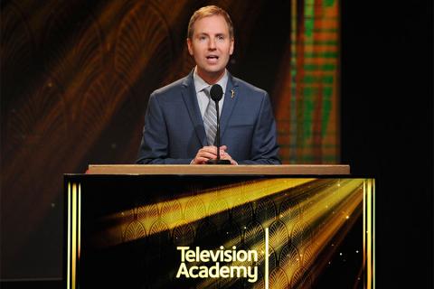 Television Academy president and COO Maury McIntyre opens the nominations announcement for the 67th Emmy Awards  July 16, 2015 at the Pacific Design Center in Los Angeles, CA.
