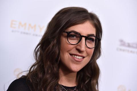 Mayim Bialik arrives at the Performers Peer Group Celebration August 24 at the Montage in Beverly Hills, California.