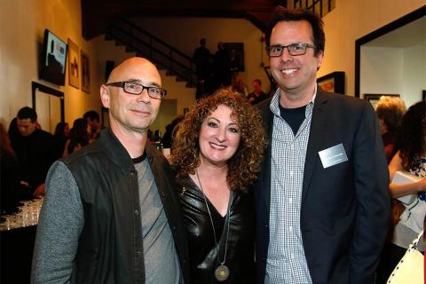 Television Academy governor (Music) Michael Levine, Patricia Messina, and Television Academy governor (Special Visual Effects) William Powloski attend the reception at "A Farewell to Mad Men," May 17, 2015 at the Montalbán Theater in Hollywood, California