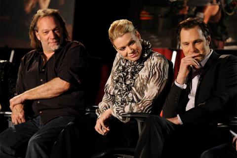 Co-executive producer and EFX makeup supervisor Greg Nicotero, actors Laurie Holden and David Morrissey at An Evening with The Walking Dead.