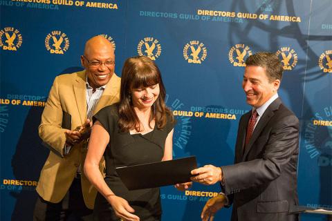 Paris Barclay, Gail Mancuso and Bruce Rosenblum at the Directors Nominee Reception at the Directors Guild of America in West Hollywood, California. 