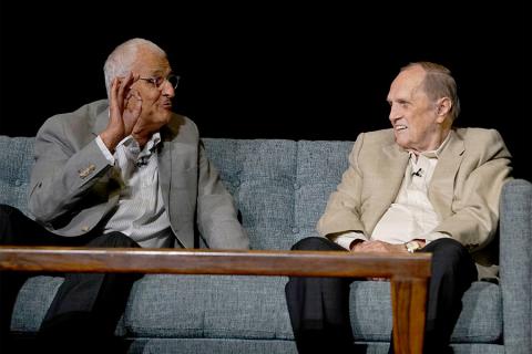 Peter Bonerz and Bob Newhart at The Rise of the Cerebral Comedy: A Conversation with Bob Newhart, presented Tuesday, Aug. 8, 2017, at the Television Academy's Wolf Theater at the Saban Media Center in North Hollywood, California. 