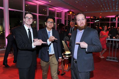 Ryan Stratton, Robert Mai, and Benjamin Hoff at the 38th College Television Awards presented by the Television Academy Foundation at the Saban Media Center on Wednesday, May 24, 2017, in the NoHo Arts District in Los Angeles. 