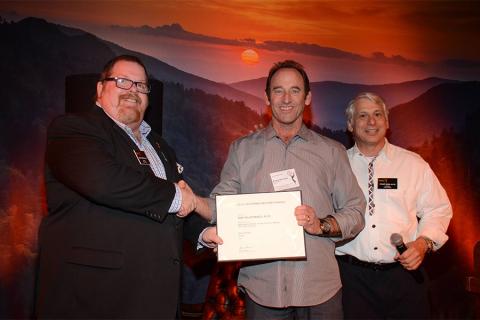 Scott Boyd, Skip McDonald, and Stuart Bass at the Picture Editors Nominee Reception in North Hollywood, California.