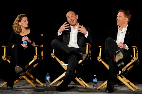 Homeland consulting producer Meredith Stiehm, executive producer Howard Gordon and actor Damian Lewis at An Evening with Homeland.