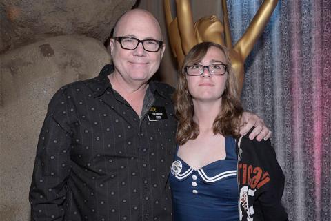 Tim Gibbons and Lily Gibbons at the Stunts Nominee Reception in North Hollywood, California.