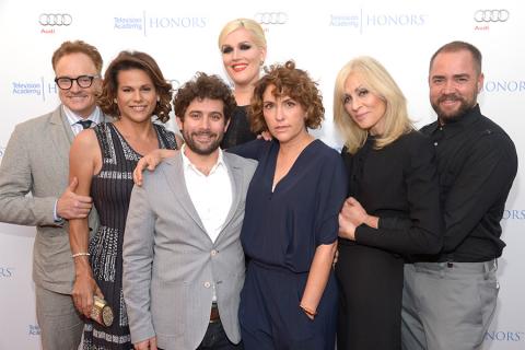 The cast and producers of Transparent arrive at the Eighth Annual Television Academy Honors, May 27 at the Montage Beverly Hills.