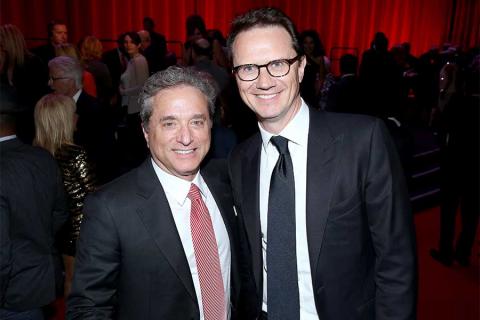 Rick Rosen, Television Academy Hall of Fame chair, and Peter Rice of Fox, recipient of the Cornerstone Award at the Television Academy’s 70th Anniversary Gala and Opening Celebration for its new Saban Media Center on June 2, 2016