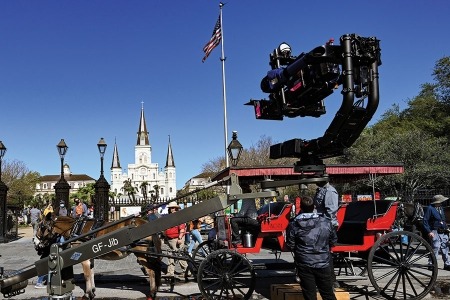 NCIS: New Orleans on location near the city's St. Louis Cathedral