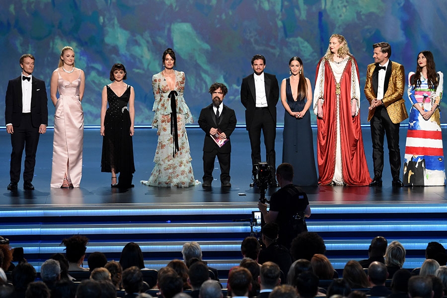The cast of Game of Thrones on stage at the 71st Emmy Awards.
