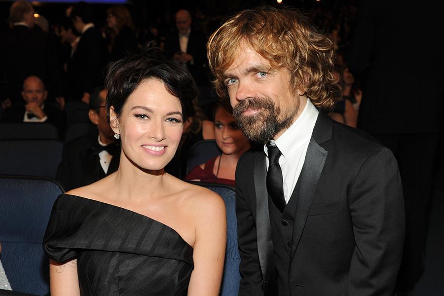 Lena Headey and Peter Dinklage of Game of Thrones at the 66th Emmy Awards.