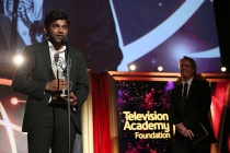 Shubhashish Bhutiani of School of Visual Arts accepts the Directing Award for "Kush" at the 35th College Television Awards