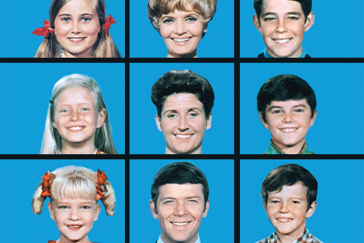 The opening title sequence of The Brady Bunch featured the family in a tic-...